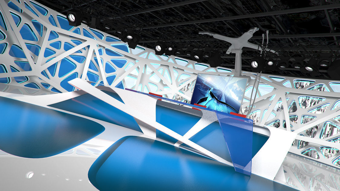 Virtual Broadcast Studio 16 Low-poly 3D model_18