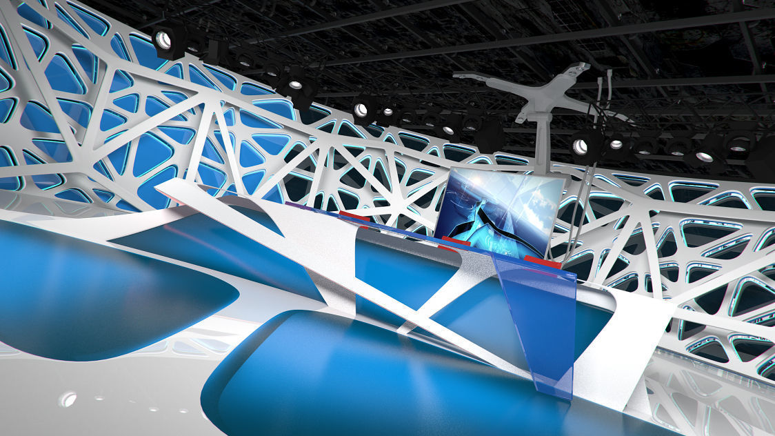 Virtual Broadcast Studio 16 Low-poly 3D model_4