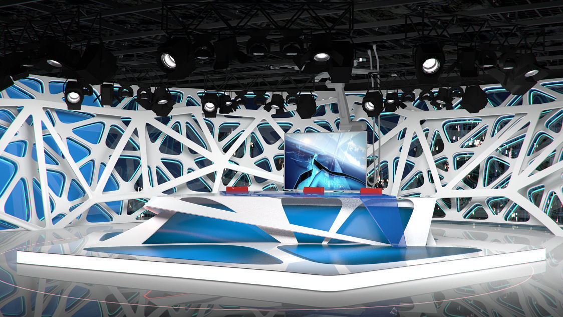 Virtual Broadcast Studio 16 Low-poly 3D model_32