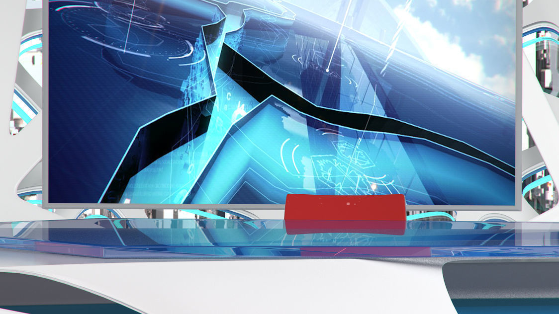 Virtual Broadcast Studio 16 Low-poly 3D model_25