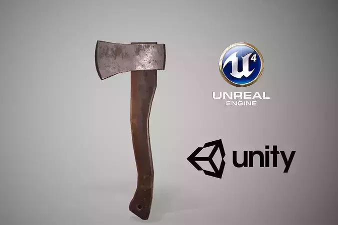 Low Poly Medieval Axe Low-poly 3D model