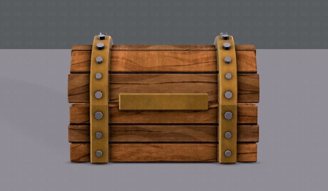 Chest V02 Low-poly 3D model_6