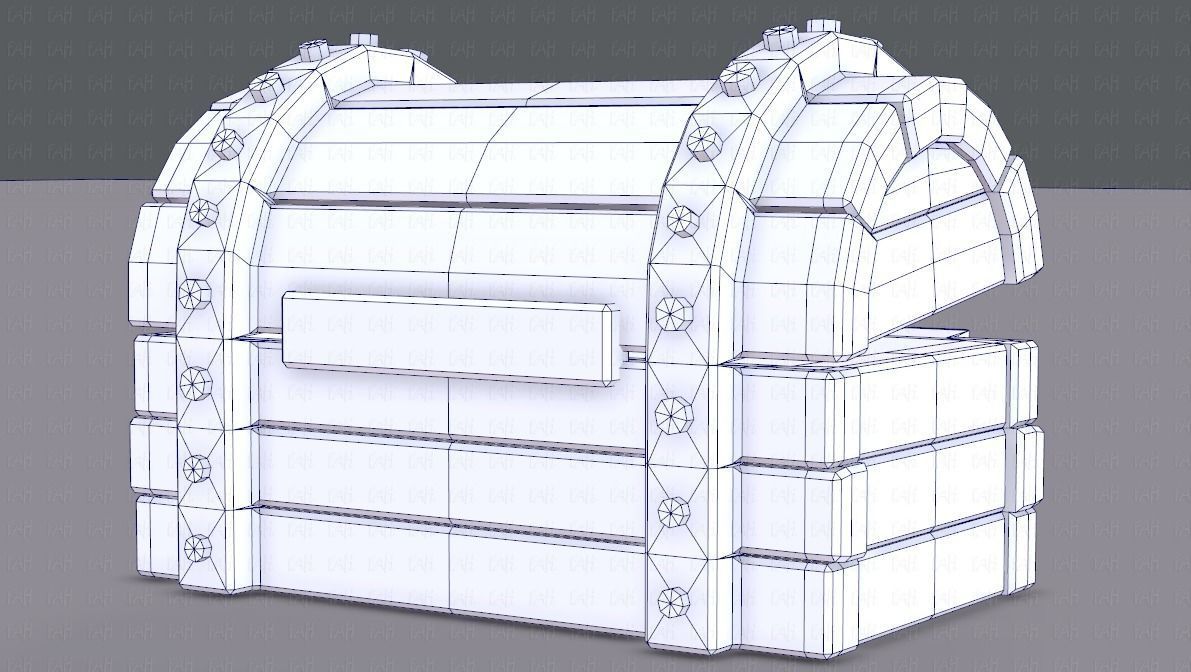 Chest V02 Low-poly 3D model_29