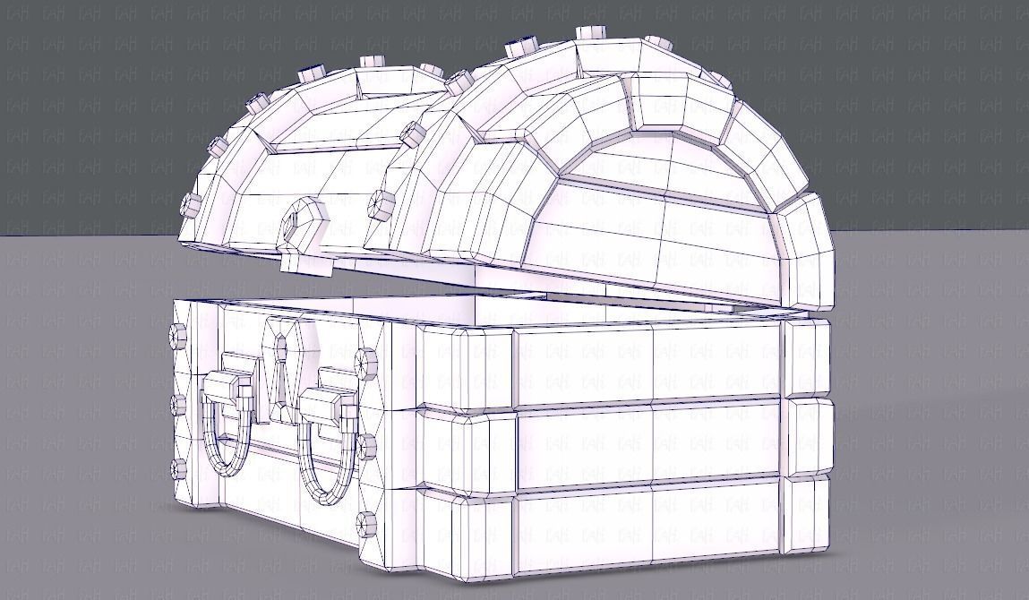 Chest V02 Low-poly 3D model_19