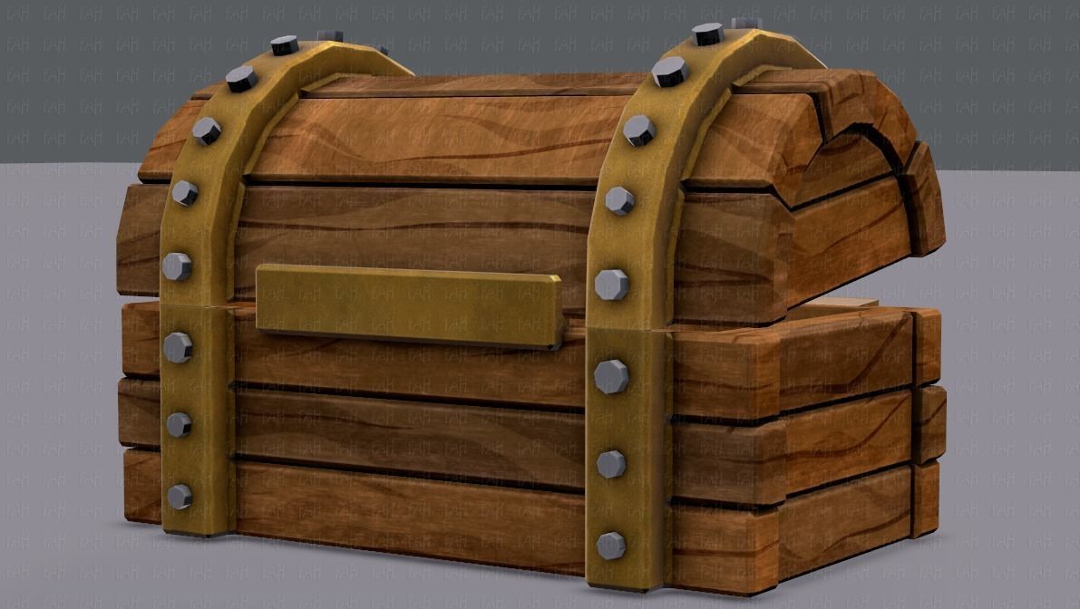 Chest V02 Low-poly 3D model_28
