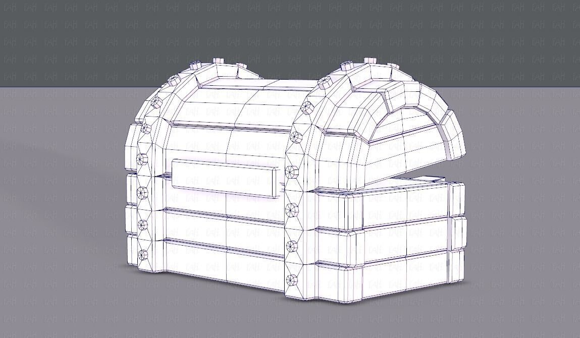 Chest V02 Low-poly 3D model_13