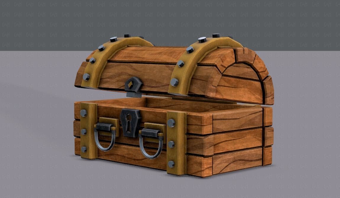 Chest V02 Low-poly 3D model_9