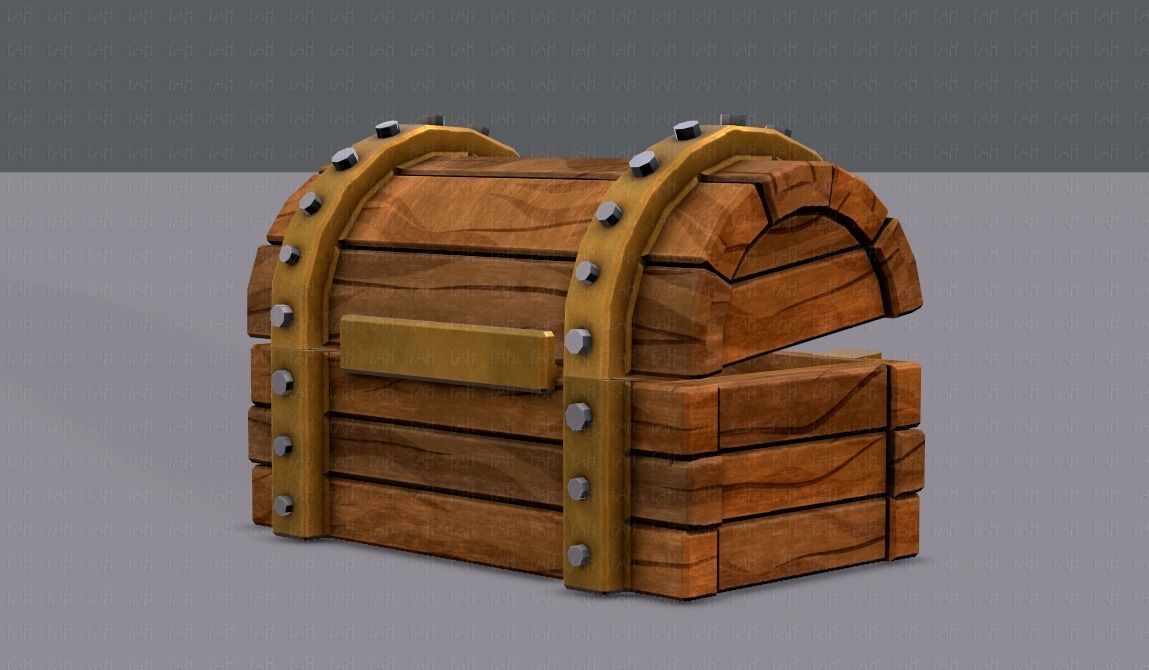 Chest V02 Low-poly 3D model_5