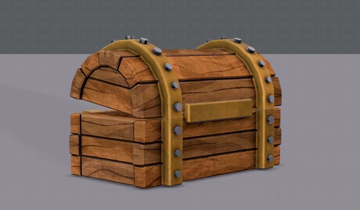 Chest V02 Low-poly 3D model_7
