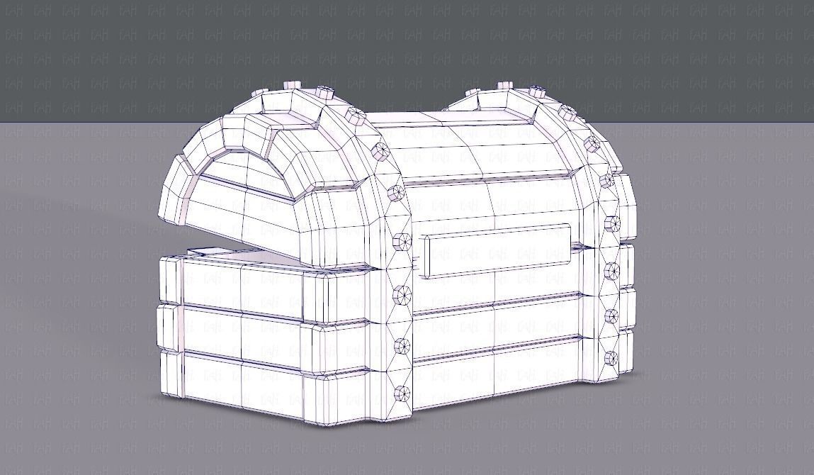 Chest V02 Low-poly 3D model_14