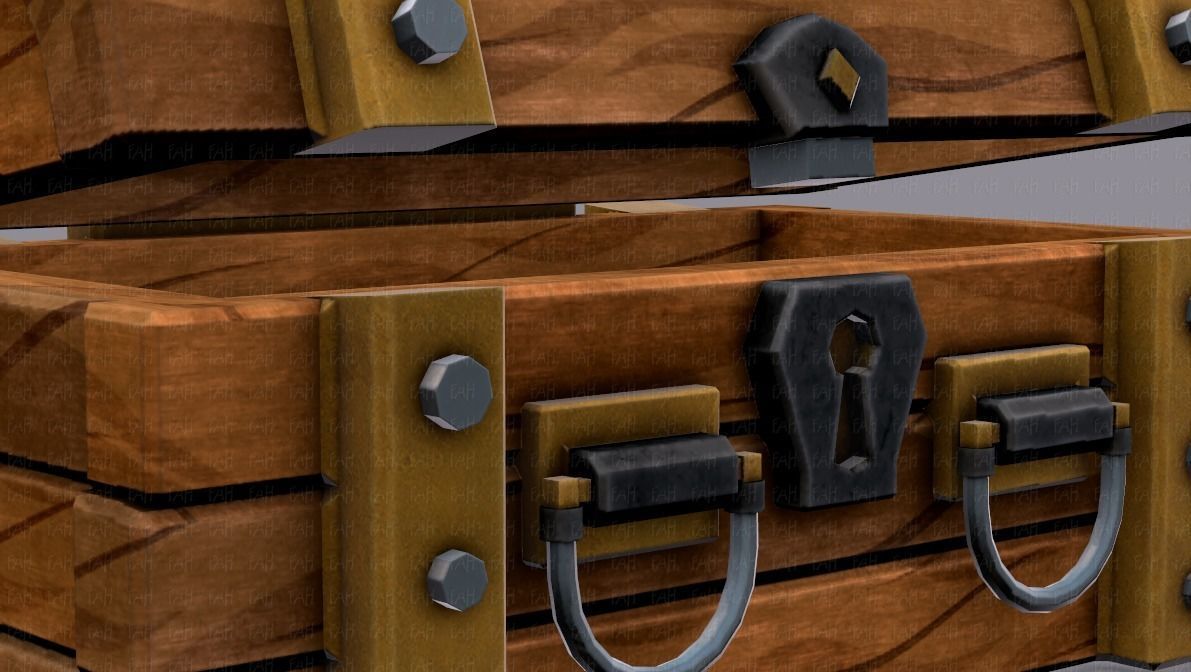 Chest V02 Low-poly 3D model_32