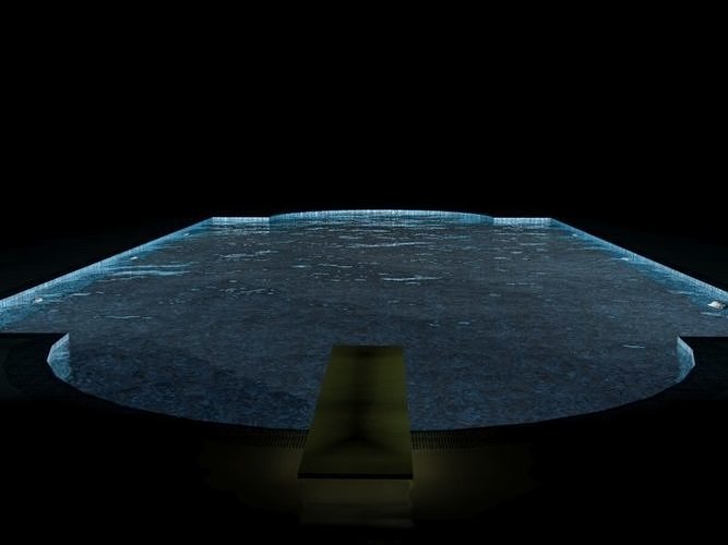 Pool with Half Circles Low Poly Low-poly 3D model