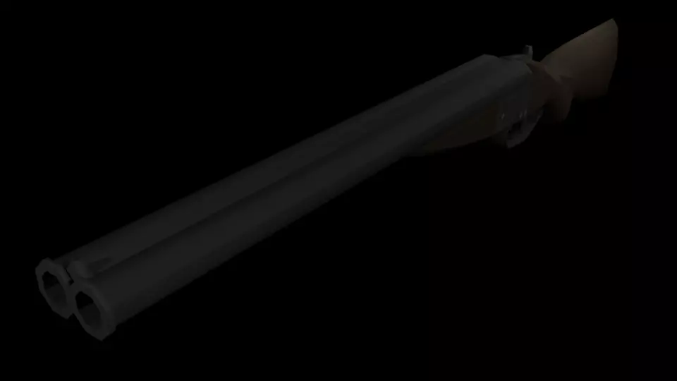 Shotgun Low-poly 3D model_0