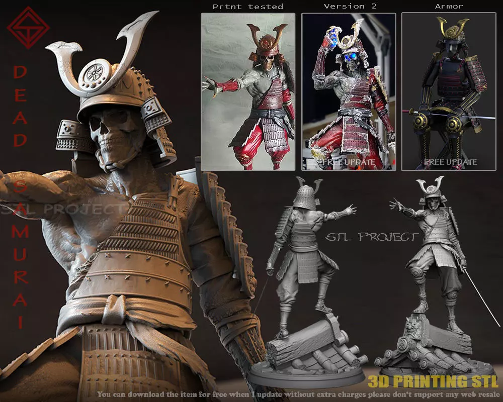 Dead Samurai 3D print model