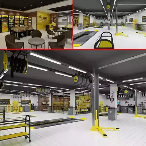 Car beauty repair shop 3D model