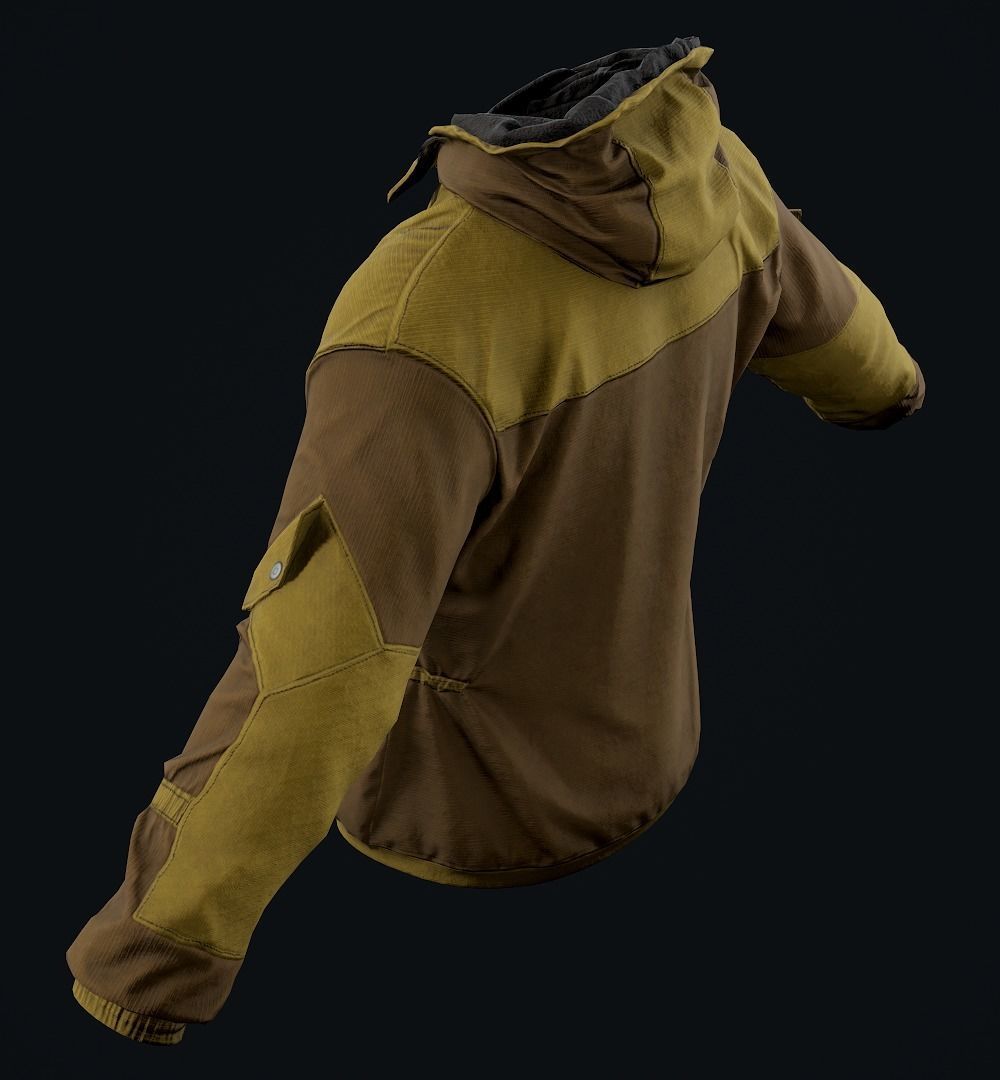 Jacket-workwear Low-poly 3D model_4