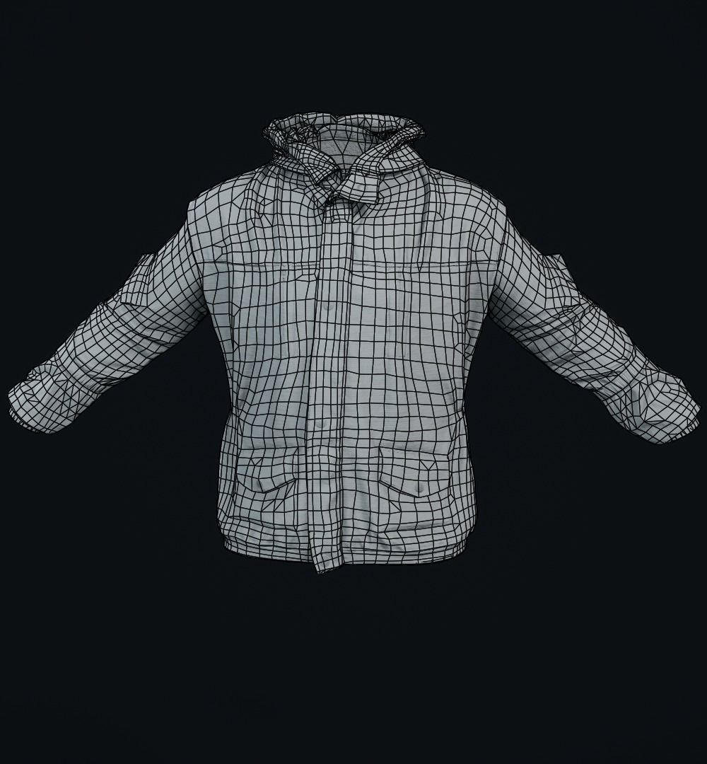 Jacket-workwear Low-poly 3D model_5