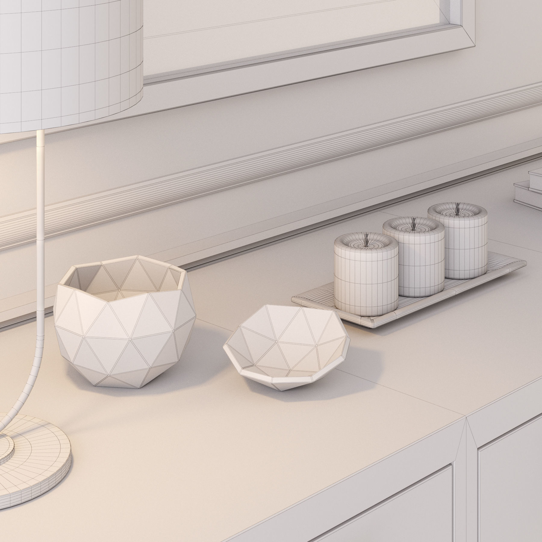 Console whith decor 3 3D model_7