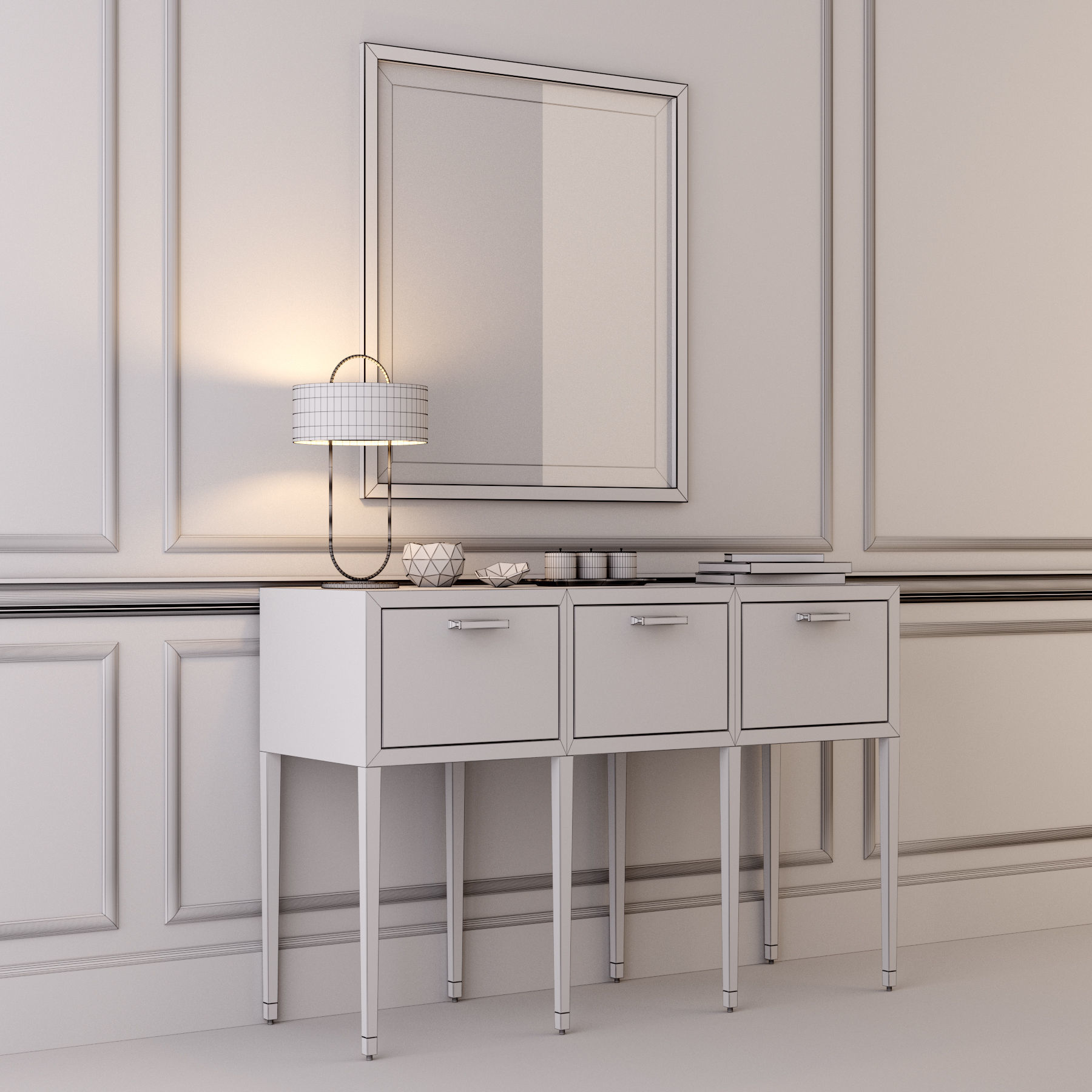 Console whith decor 3 3D model_3