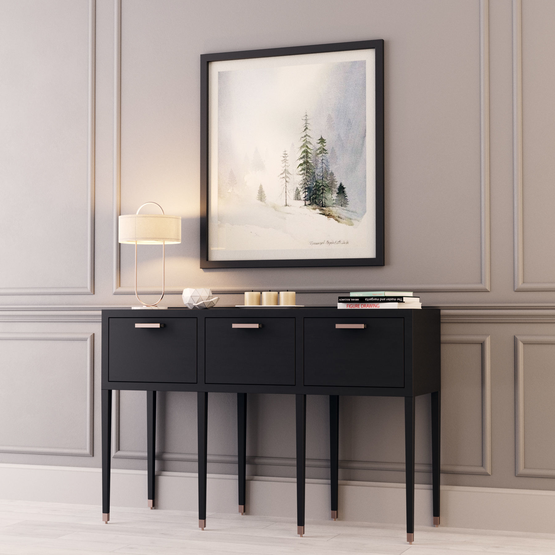 Console whith decor 3 3D model_10