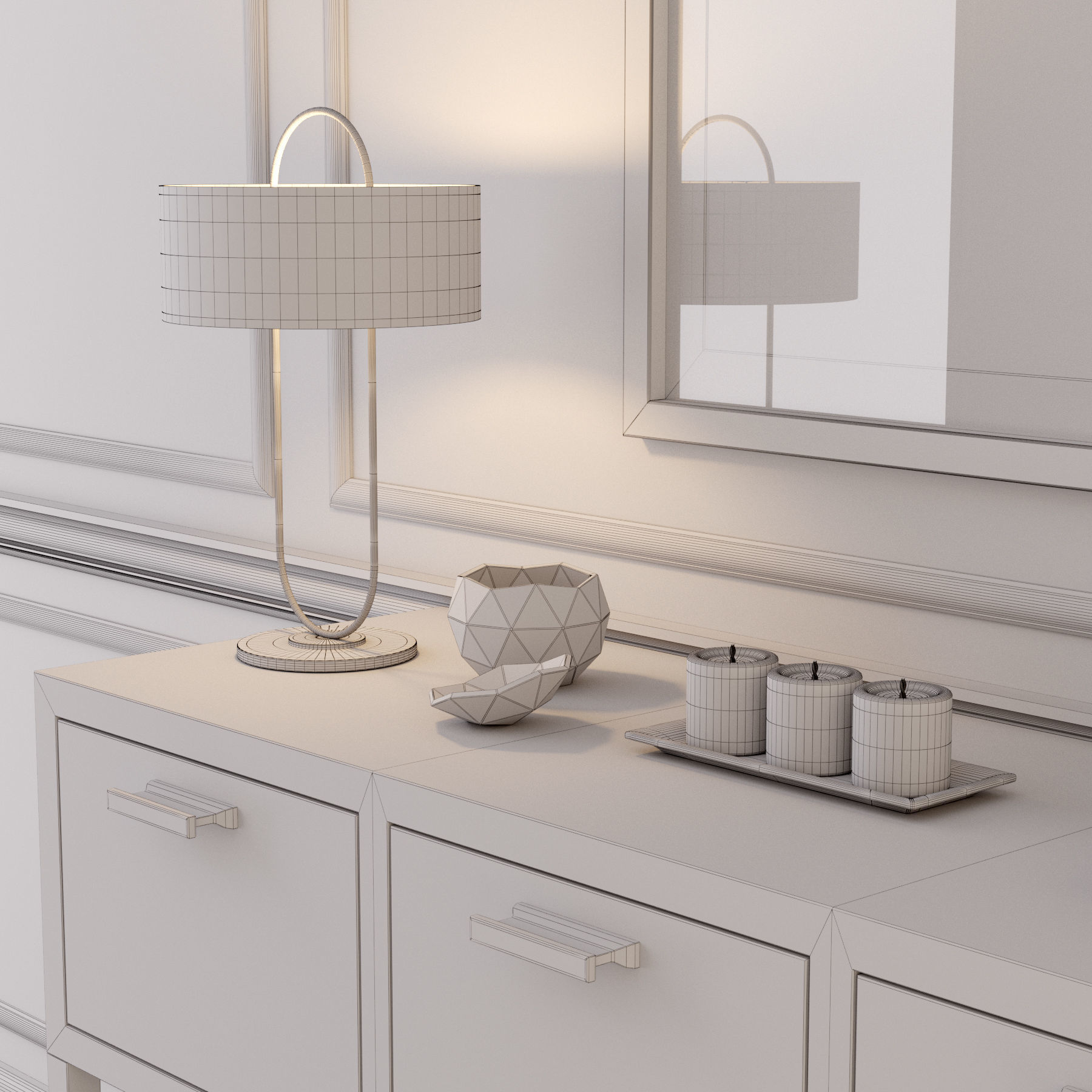 Console whith decor 3 3D model_9