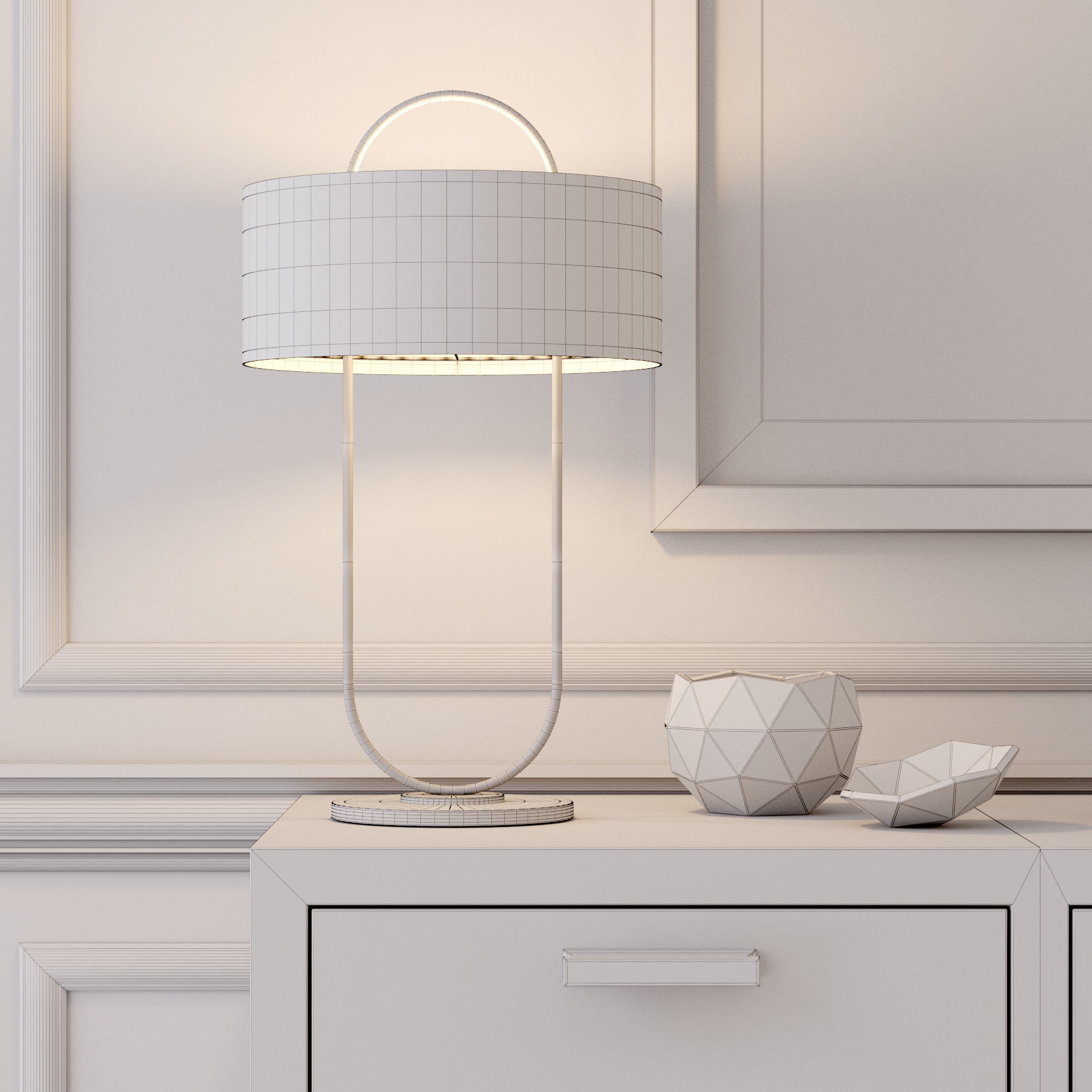 Console whith decor 3 3D model_5