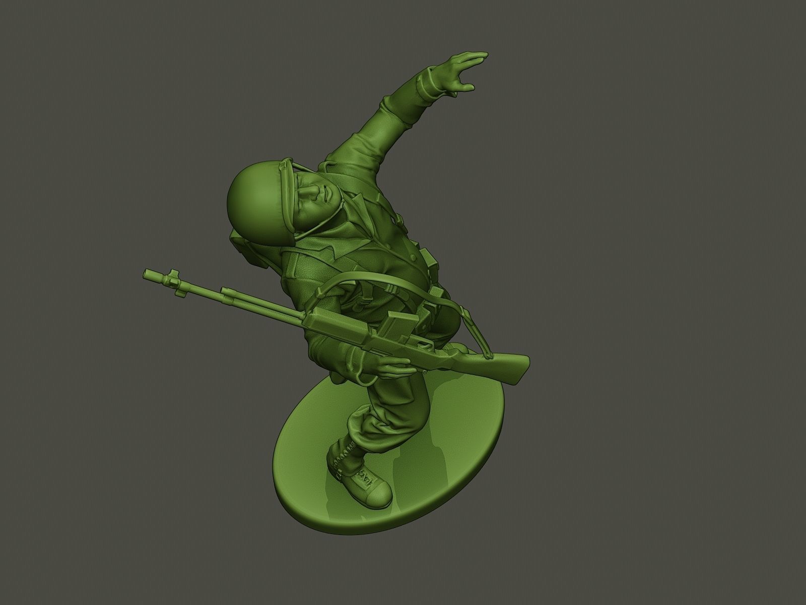 American soldier ww2 shooted A3 3D print model_21