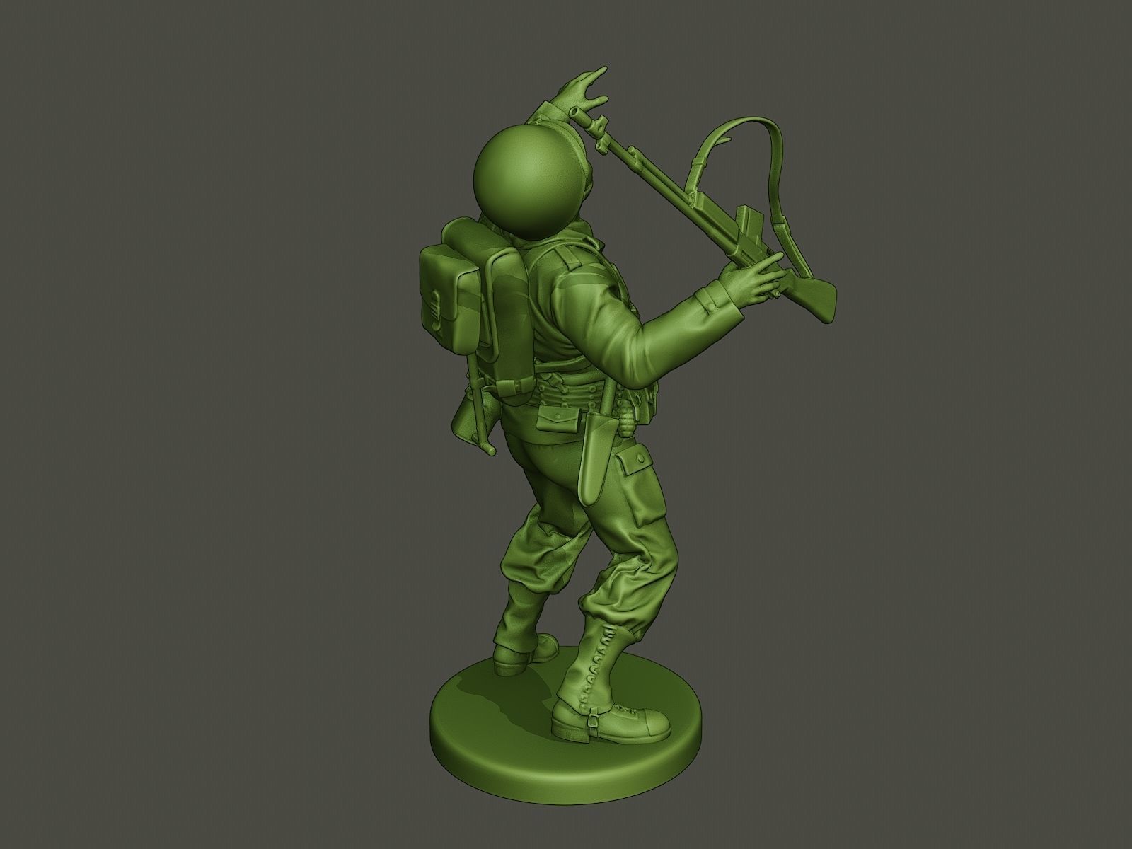 American soldier ww2 shooted A3 3D print model_5