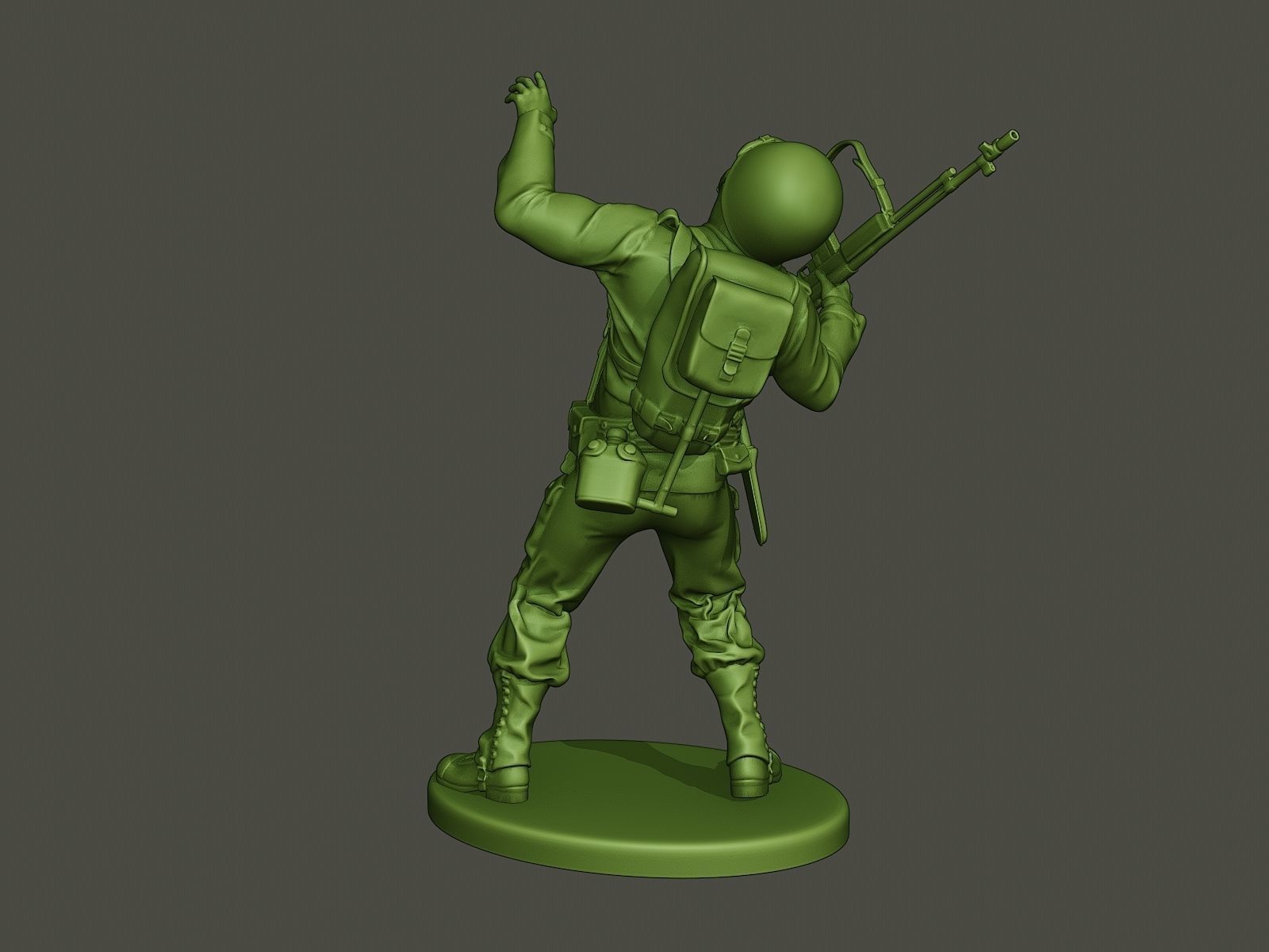 American soldier ww2 shooted A3 3D print model_3