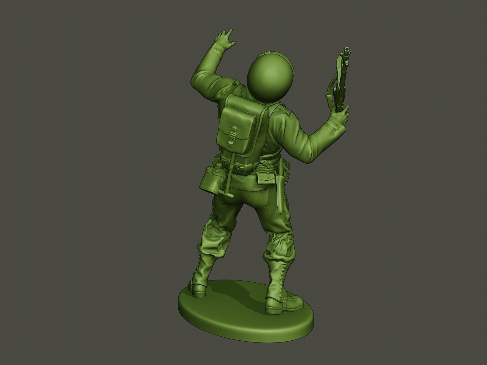 American soldier ww2 shooted A3 3D print model_4