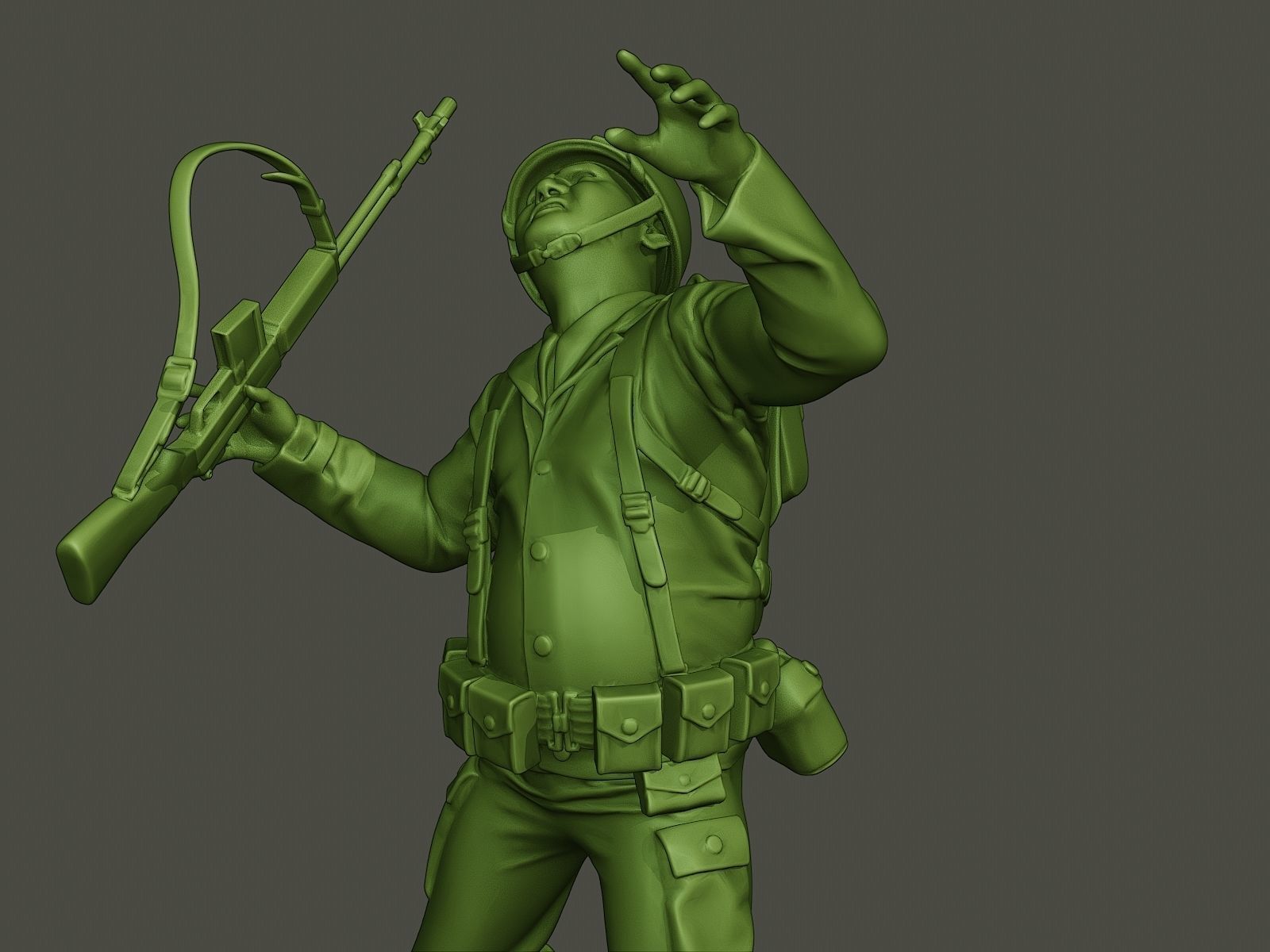 American soldier ww2 shooted A3 3D print model_18