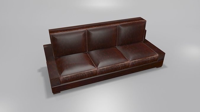 Sofa Model leather Low-poly 3D model