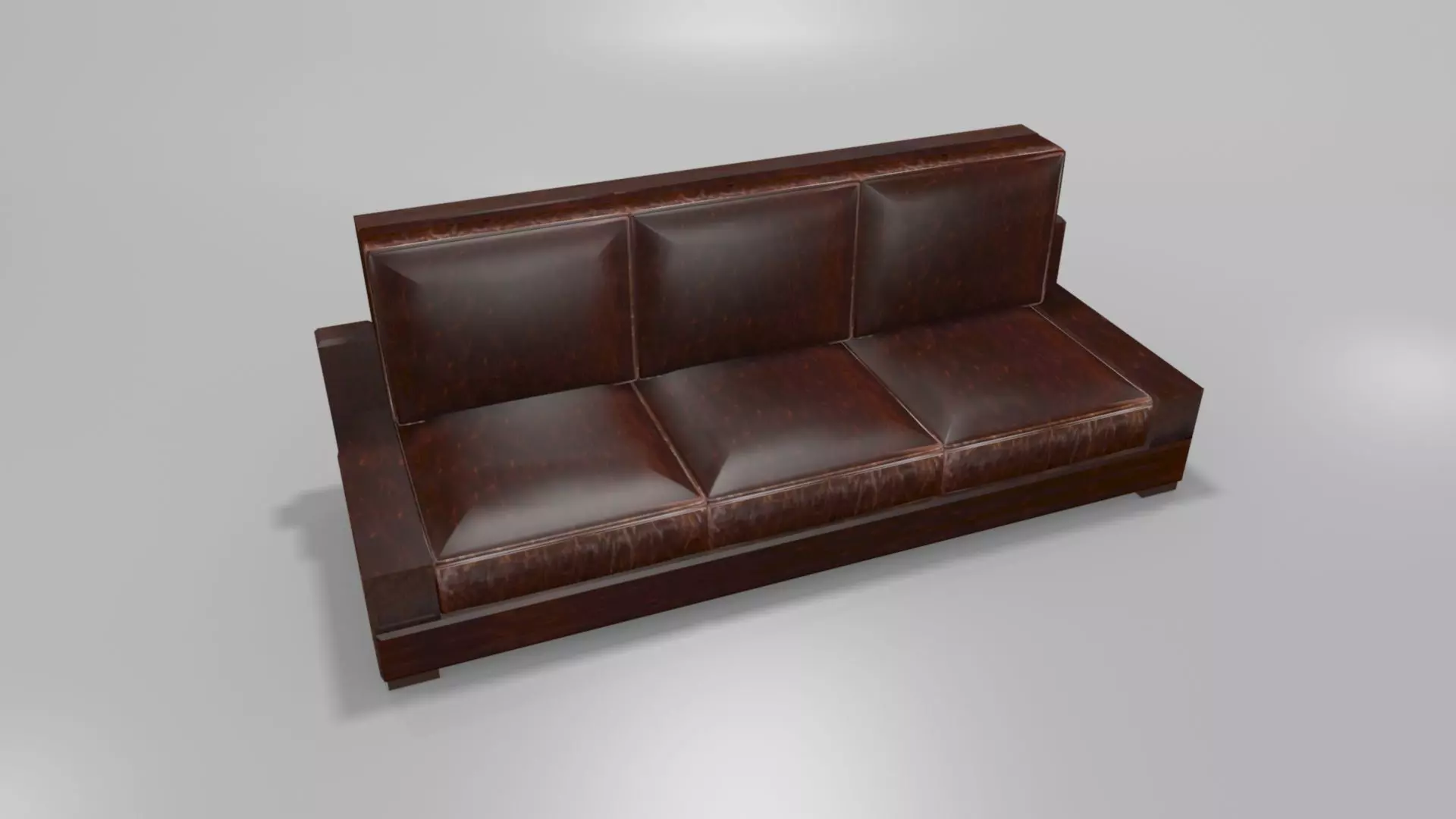 Sofa Model leather Low-poly 3D model