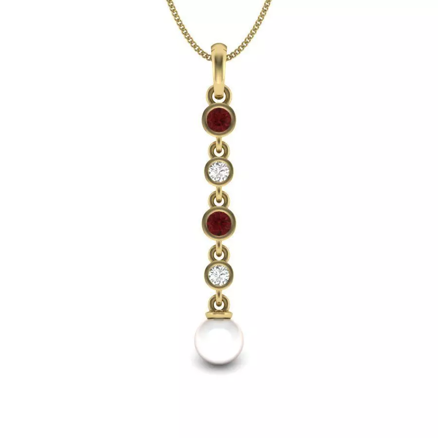 Women pearl pendant 3dm detail 3D print model 3D print model_0