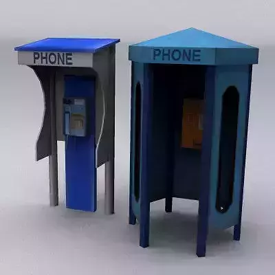 phone two booths Free low-poly 3D model