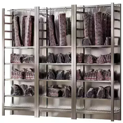 Shelves with meat 3D model