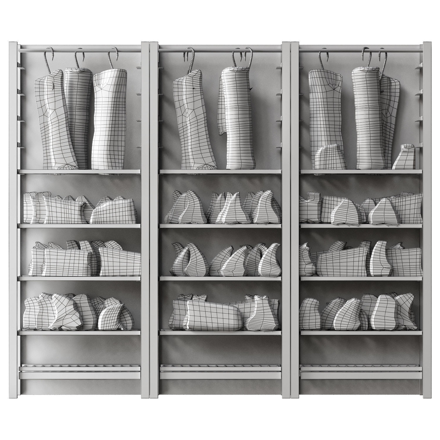 Shelves with meat 3D model_2