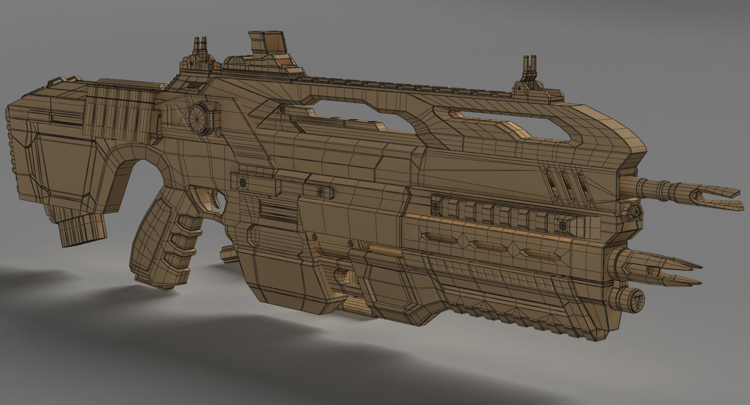 Futuristic Assault Rifle XCAR S14 3D model_15
