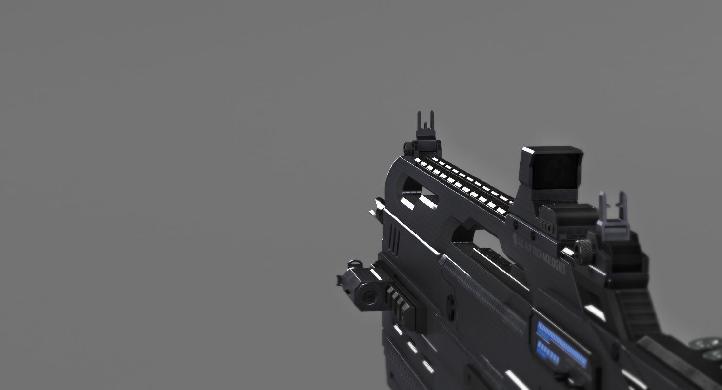 Futuristic Assault Rifle XCAR S14 3D model_12