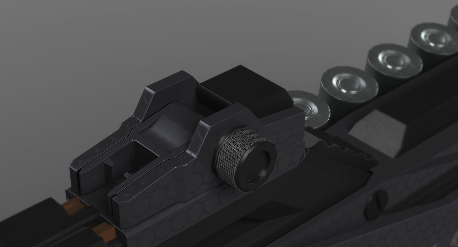 Futuristic Assault Rifle XCAR S14 3D model_7