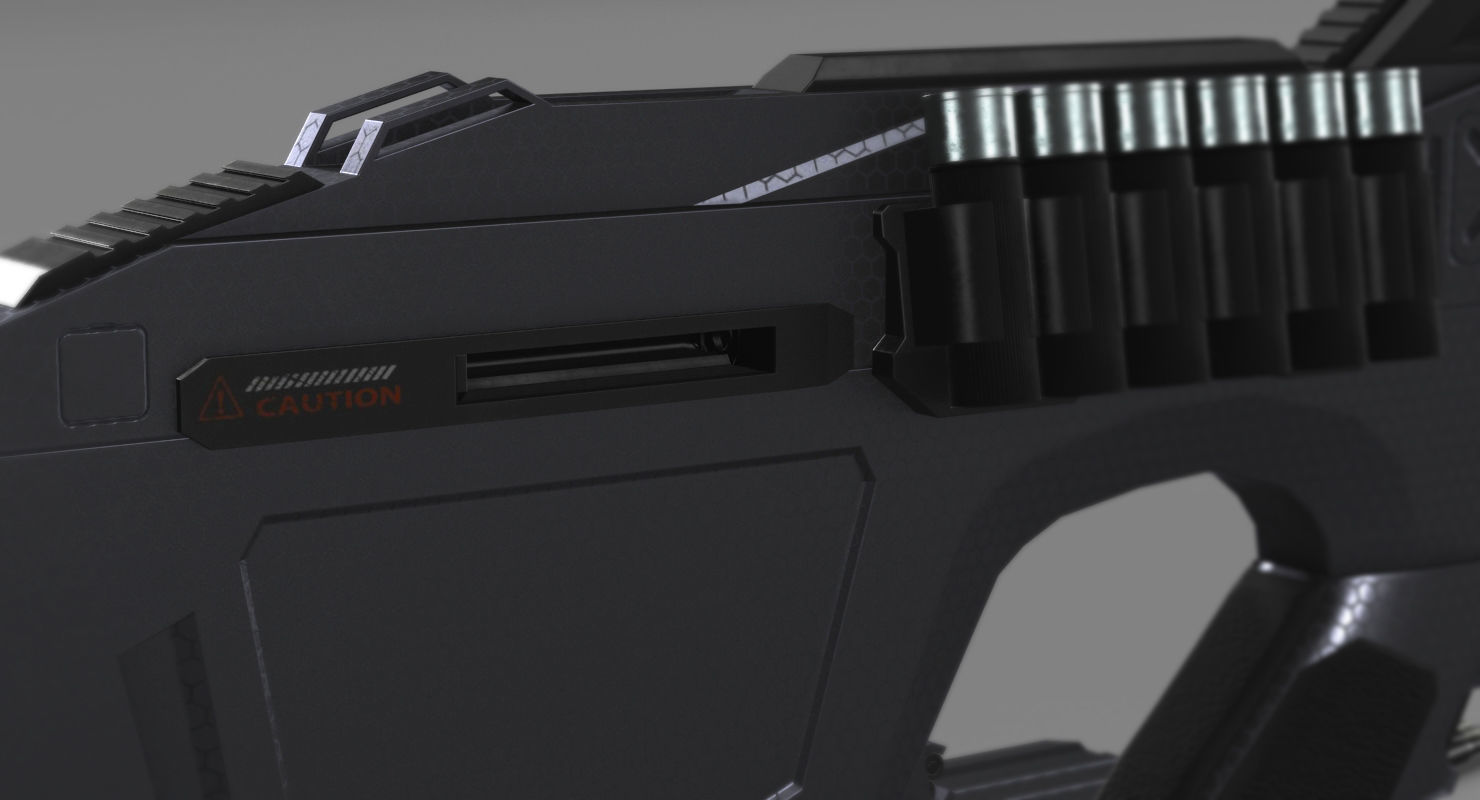 Futuristic Assault Rifle XCAR S14 3D model_9