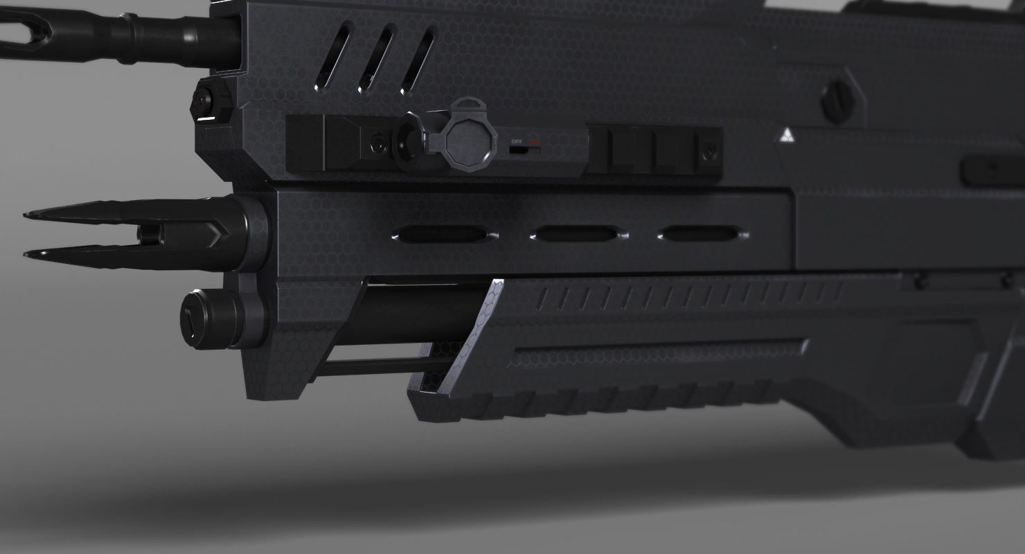 Futuristic Assault Rifle XCAR S14 3D model_3