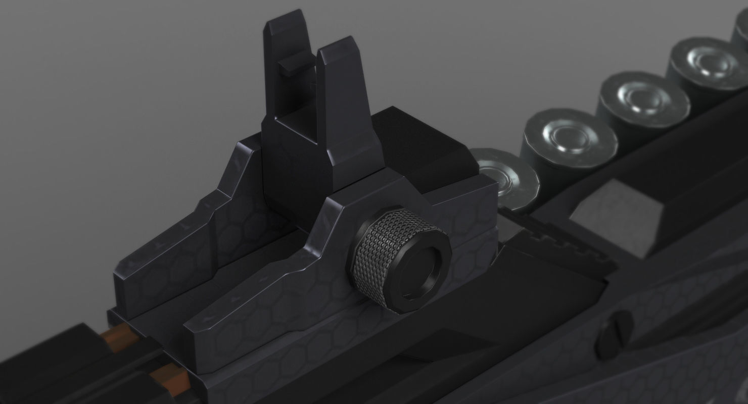Futuristic Assault Rifle XCAR S14 3D model_1