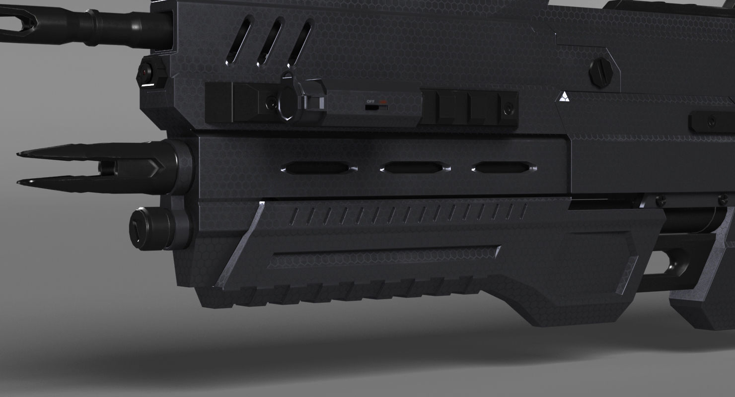 Futuristic Assault Rifle XCAR S14 3D model_2