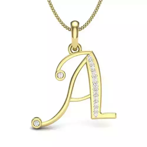 Alphabet-A pendant 3dm detail 3D print model 3D print model