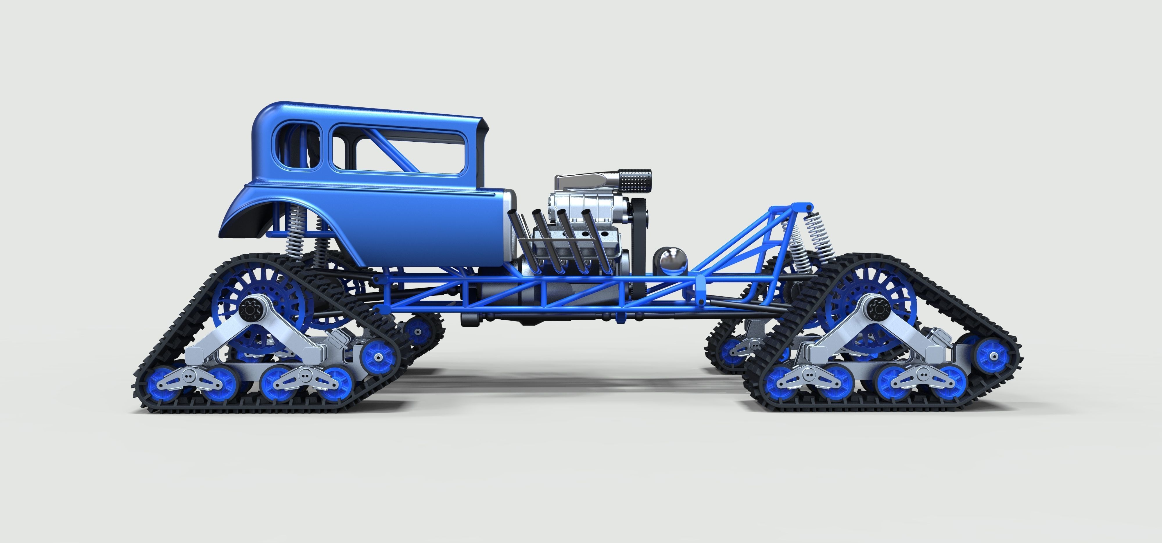 Hot Rod on tracks 3D model_6