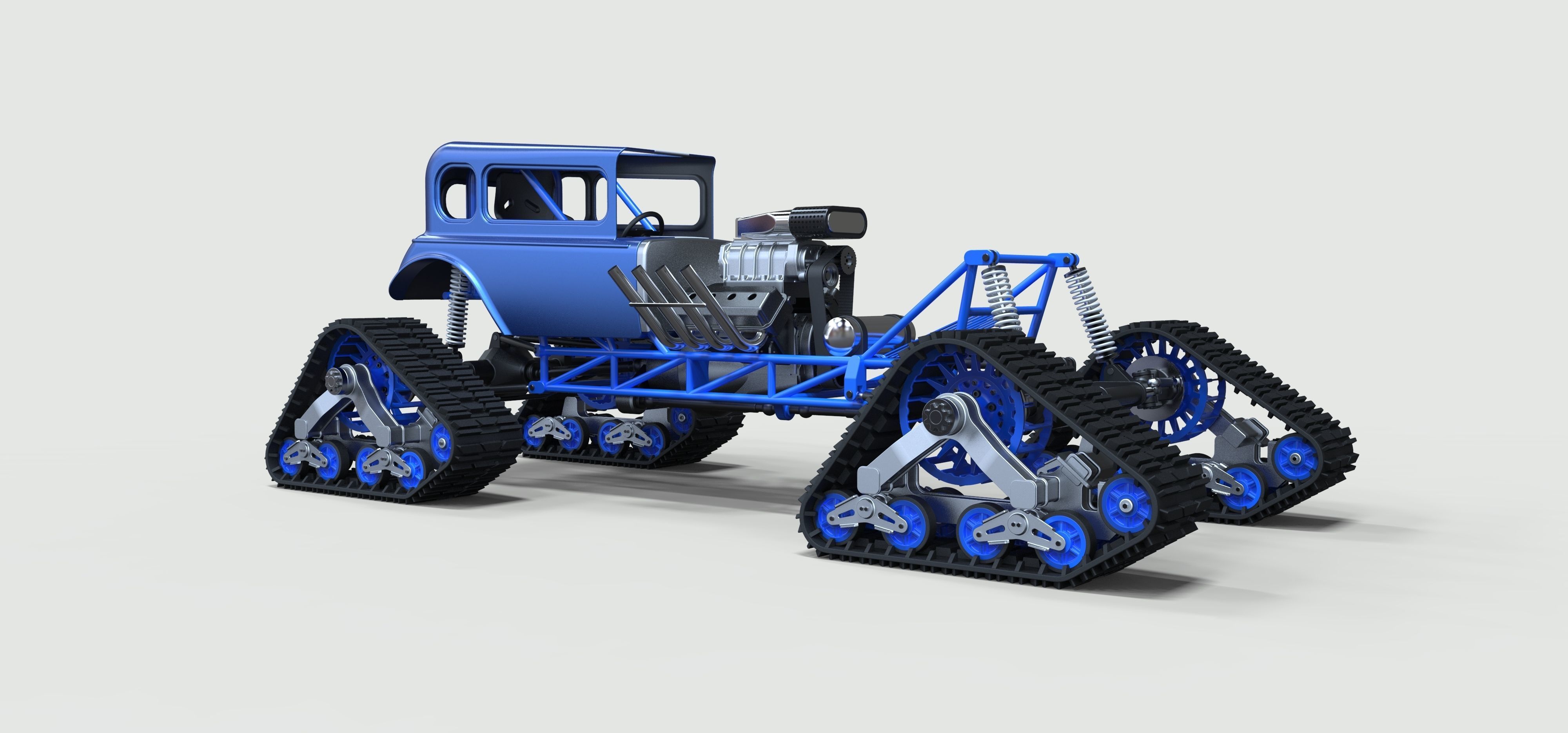 Hot Rod on tracks 3D model_1