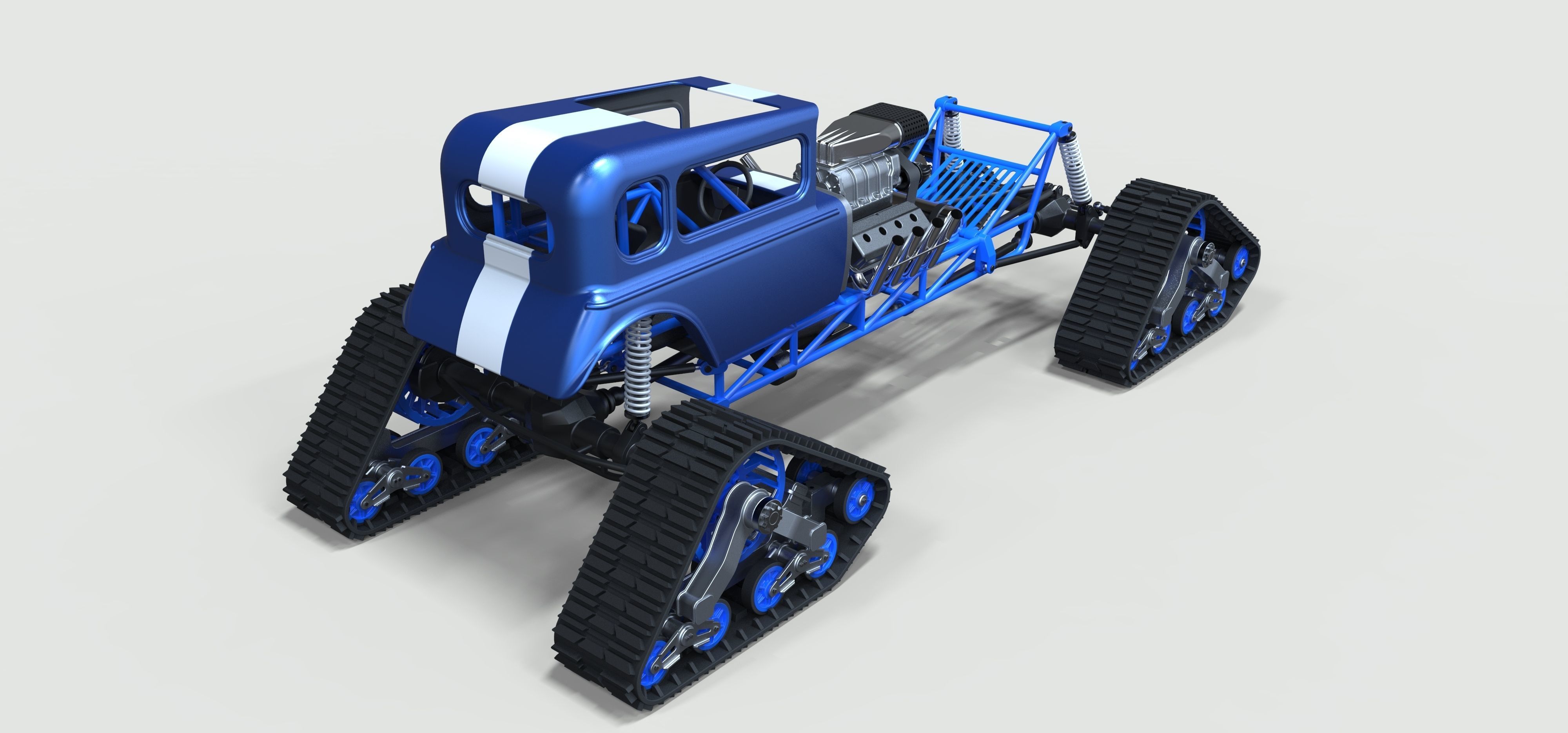 Hot Rod on tracks 3D model_10