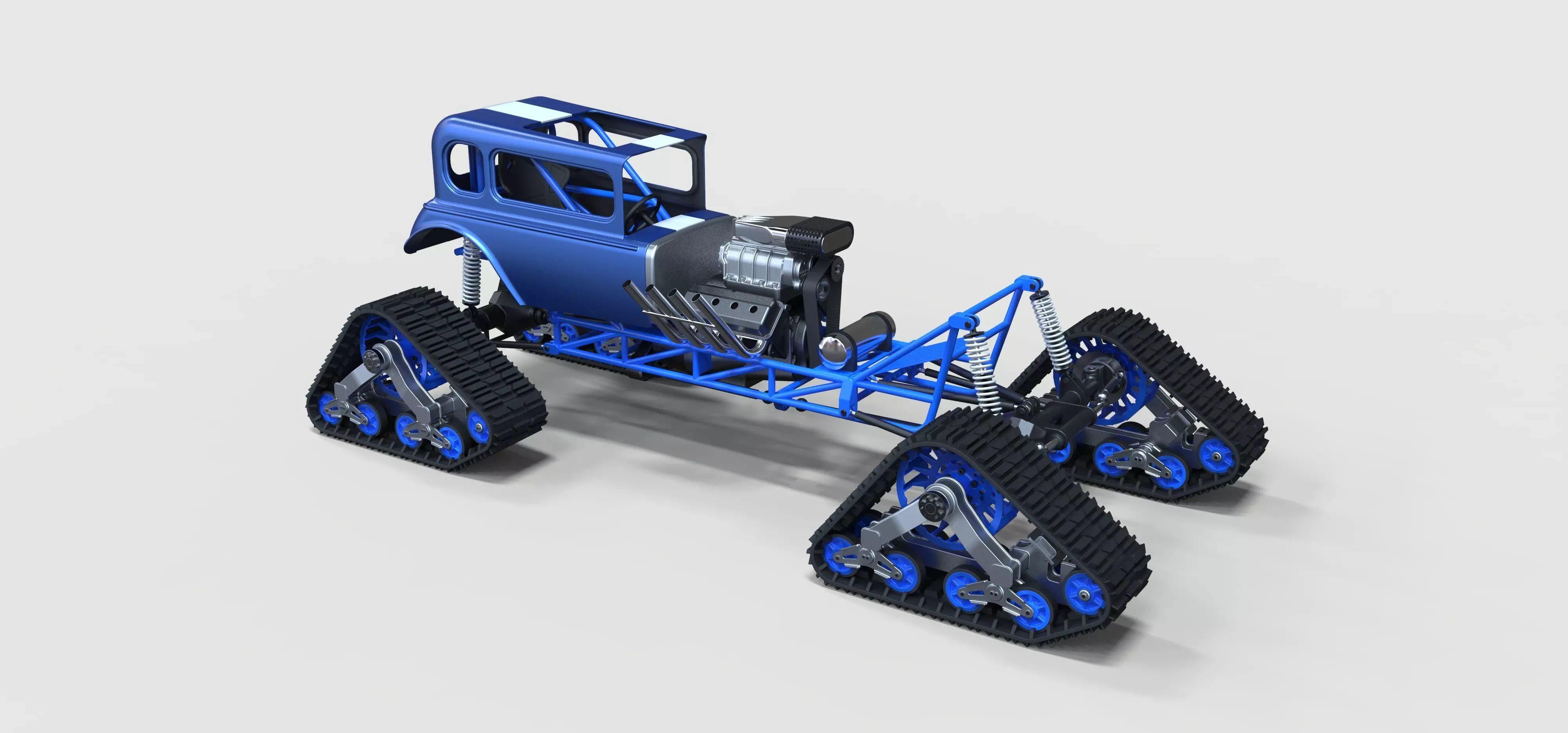 Hot Rod on tracks 3D model_0
