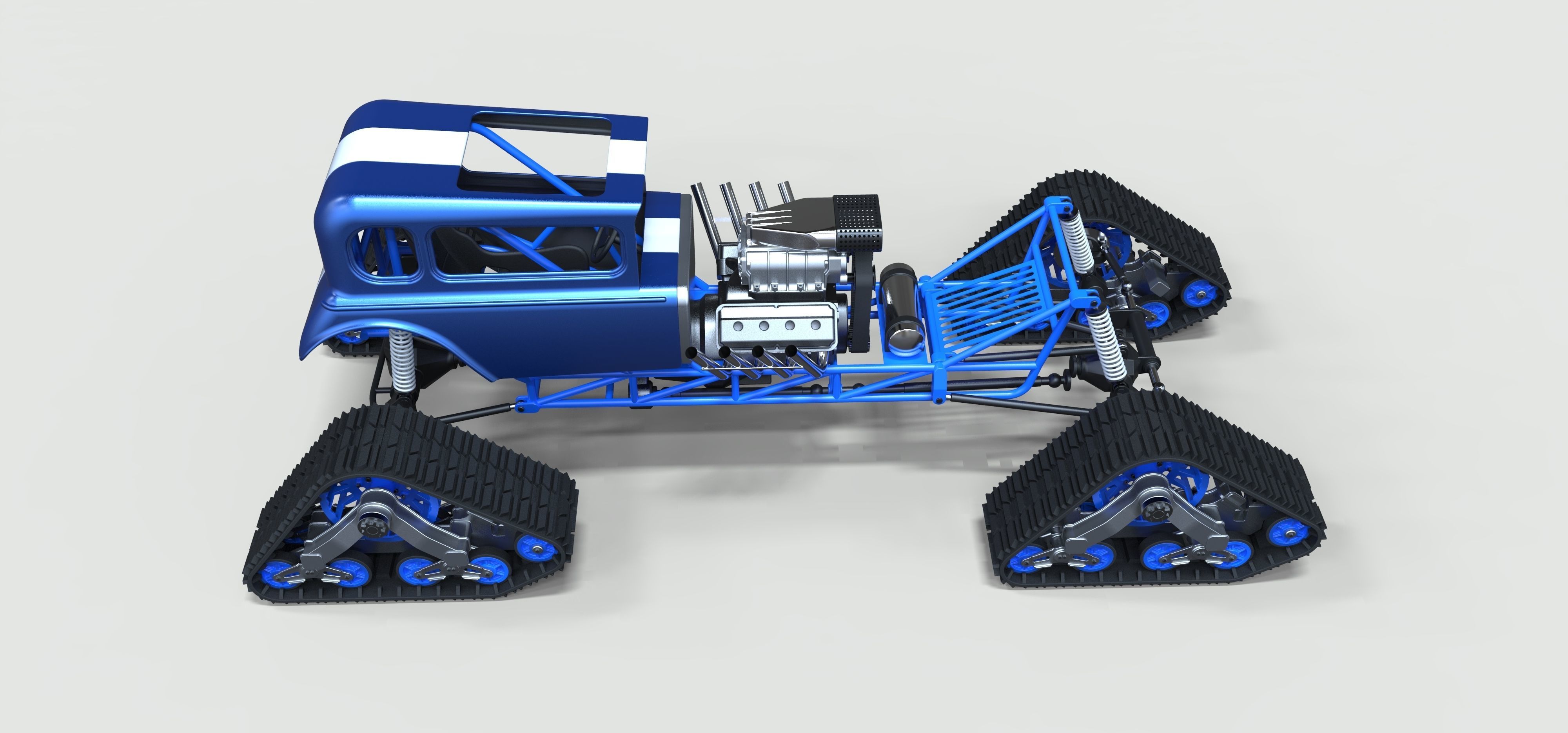 Hot Rod on tracks 3D model_7